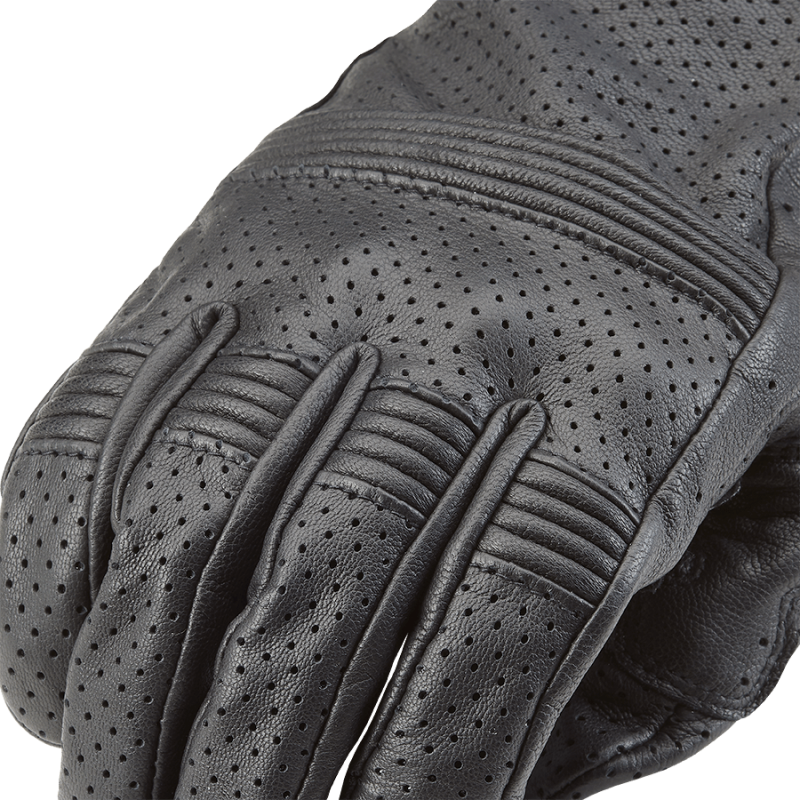 Cali Perforated Leather Black Gloves | Motorcycle Clothing